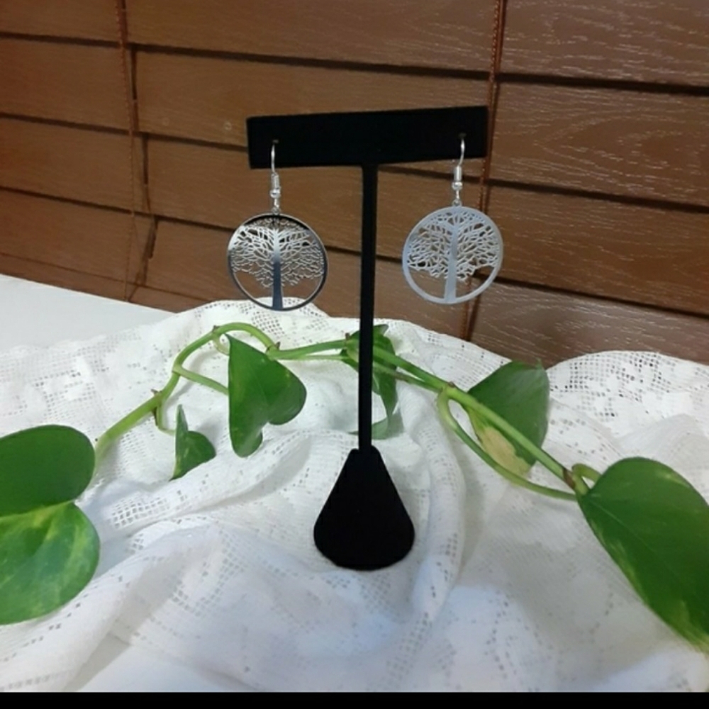 Laser Cut Tree of Life earrings - Picture 5 of 7